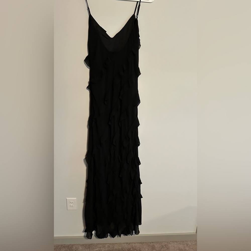 Black Ruffle Maxi Dress